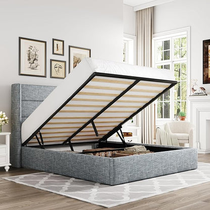 Elegant Lift-Up Storage Bed