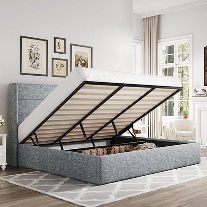Elegant Lift-Up Storage Bed